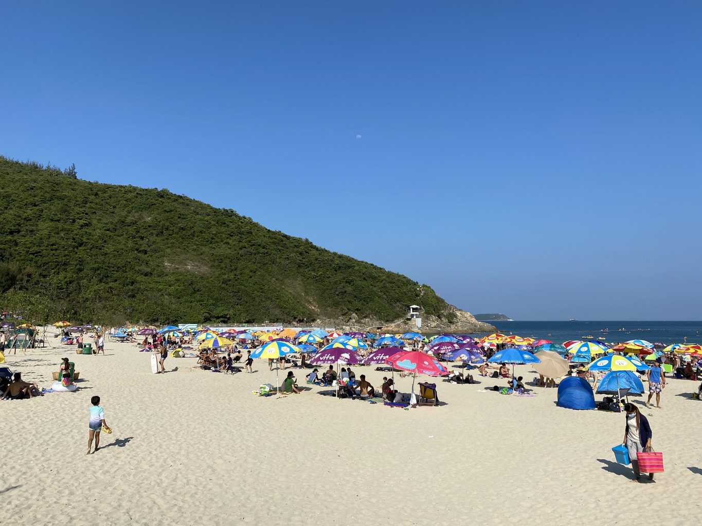 Big Wave Bay Beach gets crowded on weekends and holidays